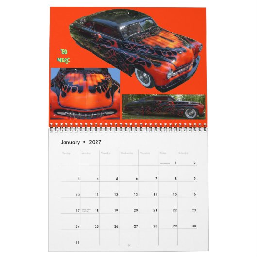 Kelsey's Kool Kcustom Kruisers Feb. 2012 Kalender (Jan 2027)