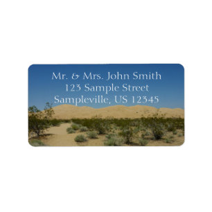 Kelso Dunes in het Nationaal Park Mojave Etiket