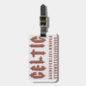 Keltisch alfabet lettertype bagagelabel (Voorkant verticaal)