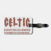 Keltisch alfabet lettertype bagagelabel (Achterkant horizontaal)