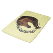 Keltisch bruin paard geel badmat (Gekanteld)