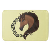 Keltisch bruin paard geel badmat (Voorkant)