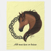 Keltisch bruin paard geel fleece deken (Voorkant)