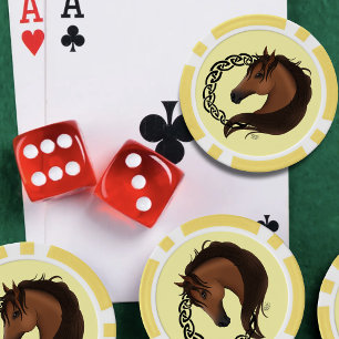Keltisch bruin paard geel poker chips