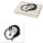 Keltisch bruin paard geel 	rubberstempel (Gestempeld)