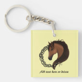 Keltisch Bruin Paard geel Sleutelhanger (Voorkant)