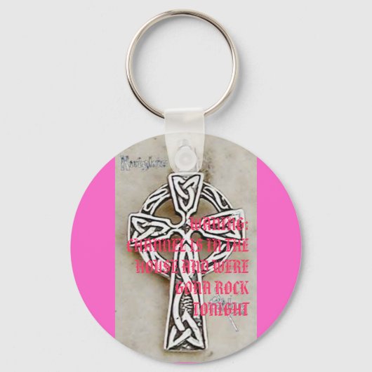Keltisch-cross-3740g, WANING:CHANNEL IS IN DE HO.. Sleutelhanger (Voorkant)