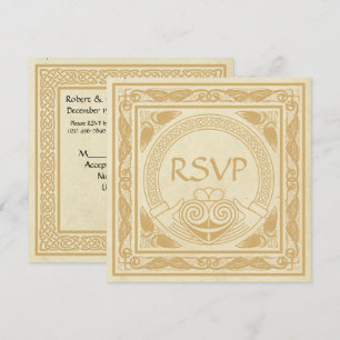 Keltisch design met claddagh Wedding RSVP Kaart