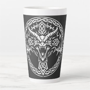 Keltisch drakenembleem van BurnsInHell Latte Mok