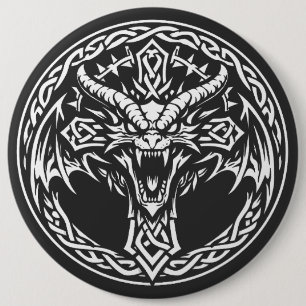 Keltisch drakenembleem van BurnsInHell Ronde Button 6,0 Cm