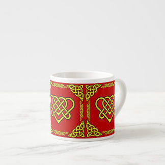 Keltisch/Gadhlig gevlochten ontwerp knoop, goud on Espresso Kop