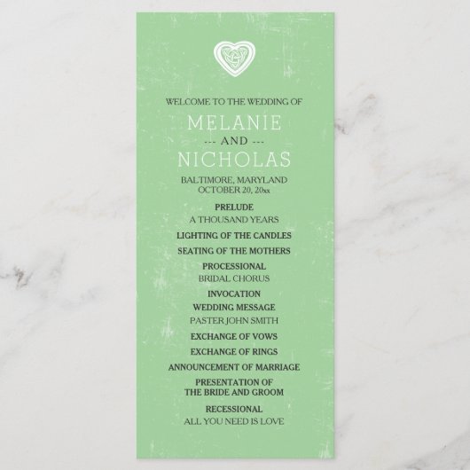 Keltisch Hart Iers Trouwprogramma 3991 Programma (Voorkant)