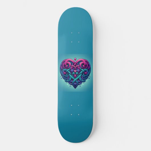 Keltisch hart met blauw gras skateboard (Voorkant)