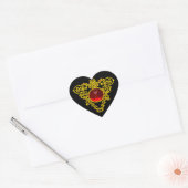 KELTISCH HART, zwart Hart Sticker (Envelop)