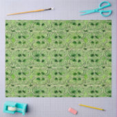 Keltisch Iers Groen en Goud Patroon 2 Tissuepapier (Craft)