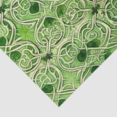 Keltisch Iers Groen en Goud Patroon 2 Tissuepapier (Detail)