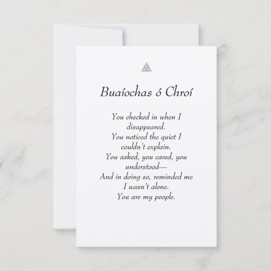 Keltisch/Iers hart voelde dank u Bedankkaart (Voorkant)