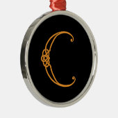 Keltisch Initiaal C Metalen Ornament (Rechts)