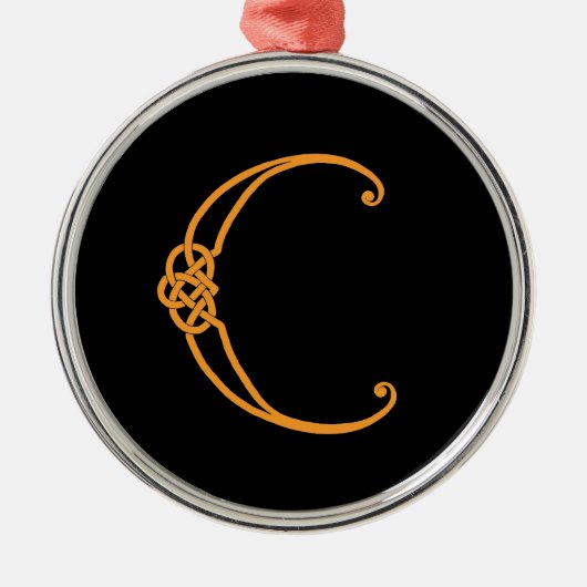 Keltisch Initiaal C Metalen Ornament (Voorkant)