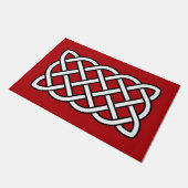 Keltisch knooppatroon, diep rood, zwart en wit deurmat (Schuin)