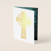 Keltisch Kruis Ierse Katholieke Trouwaankondiging Folie Kaarten (Voorkant)