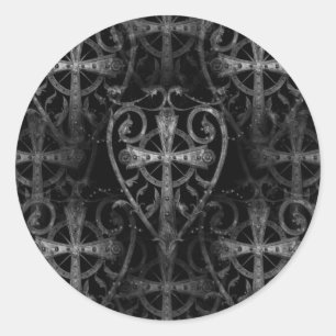 Keltisch kruis in hart gothische crypte deur ronde sticker