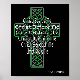 Keltisch Kruis Shirt St. Patrick Gebed Christelijk Poster