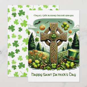 Keltisch kruis: St. Patrick's Day-viering Feestdagenkaart