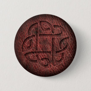 Keltisch niet-gegaufreerd leder ronde button 5,7 cm