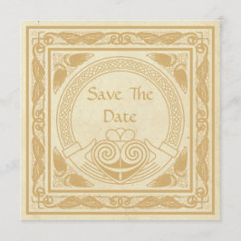 Keltisch ontwerp met Claddagh bruiloft bewaar de d Save The Date