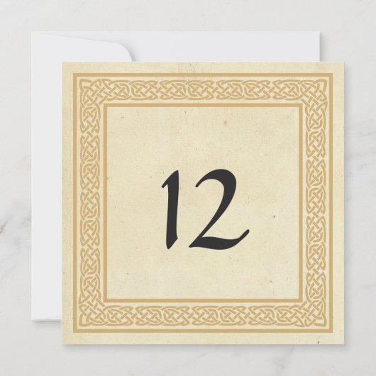 Keltisch ontwerp met Claddagh trouwtafel nummer Kaart (Achterkant)