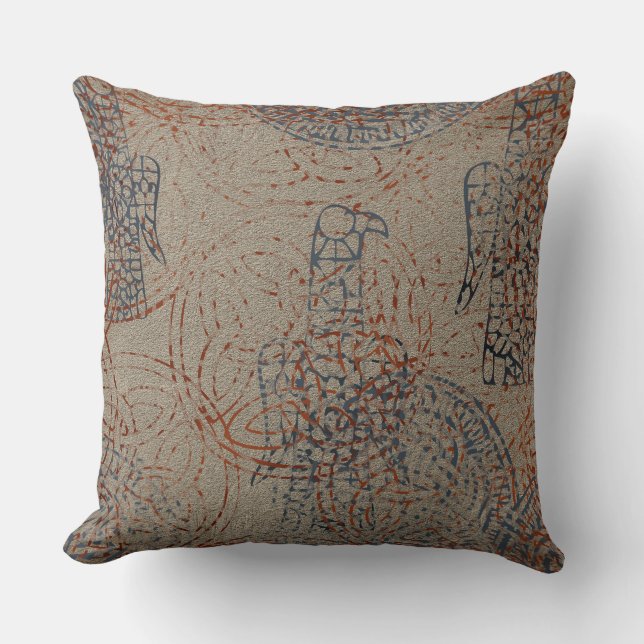 Keltisch patroon - Zandkleur met vogel Kussen (Voorkant)