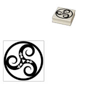 Keltisch symbool voor water, aarde en vuur 	rubberstempel (Gestempeld)