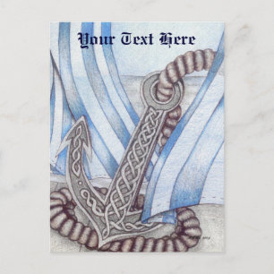 Keltische ankerkleur Nautisch Briefkaart