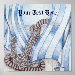 Keltische ankerkleur Nautisch Poster