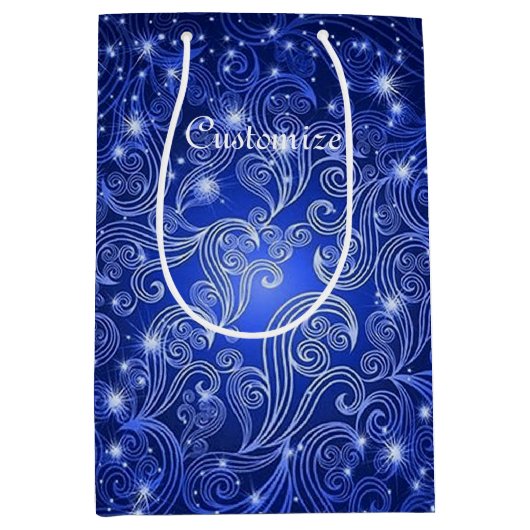 Keltische Blauwe Zwemelen & Stars Gift Bag Medium Cadeauzakje (Voorkant)