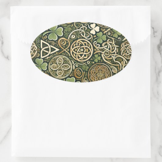 Keltische bloei ovale sticker (Tas)