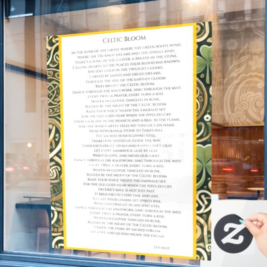 Keltische bloei raamsticker (Cafe Raam)