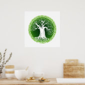 Keltische boom (groen) poster (Keuken)
