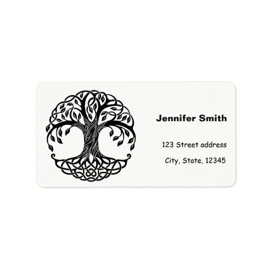 Keltische boom van het leven etiket (Voorkant)