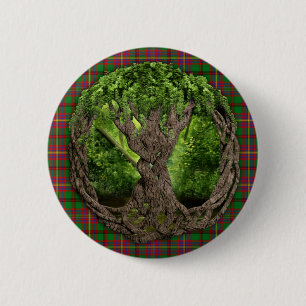 Keltische boom van het leven Tartan van de Celts Ronde Button 5,7 Cm