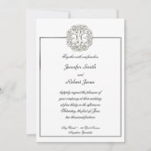 Keltische boom van het leven witte bruiloft uitnod kaart (Voorkant)