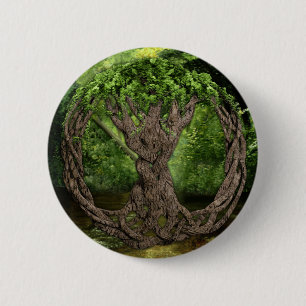 Keltische boom van leven ronde button 5,7 cm