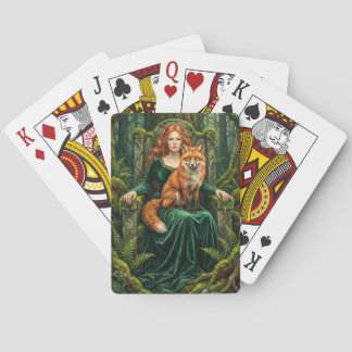 Keltische boskoningin Rode Vos Heks Fantasy Kunst Pokerkaarten