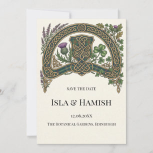 Keltische Botanische Save the Date Kaart
