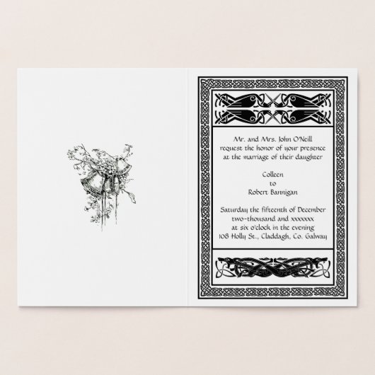 Keltische bruiloft uitnodiging met Claddagh en Fol (Binnen)