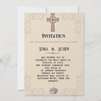 Keltische christelijke trouwuitnodiging kaart