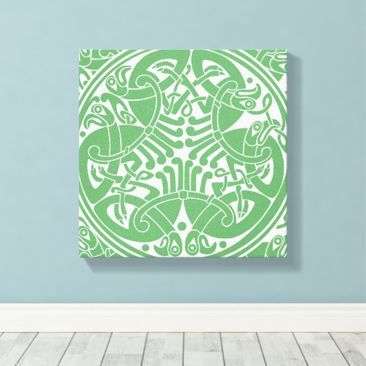Keltische cirkel vogelpatroon u kiest kleur canvas afdruk (Insitu (Houten vloer))