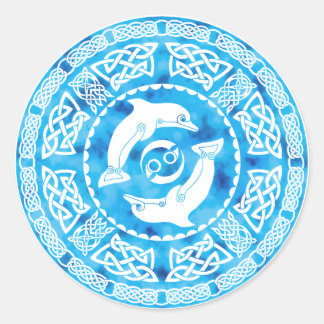Keltische dolfijn ronde sticker