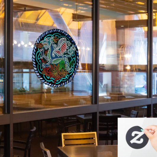 Keltische draak raamsticker (Restaurant Raam)